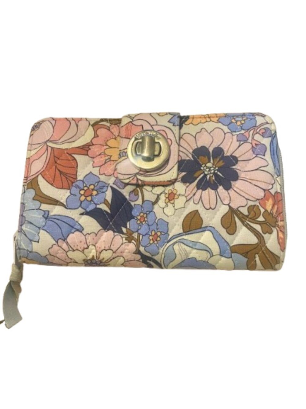 Vera Bradley Aloha Blooms Turnlock Wallet Zip Around RFID Protected NWOT